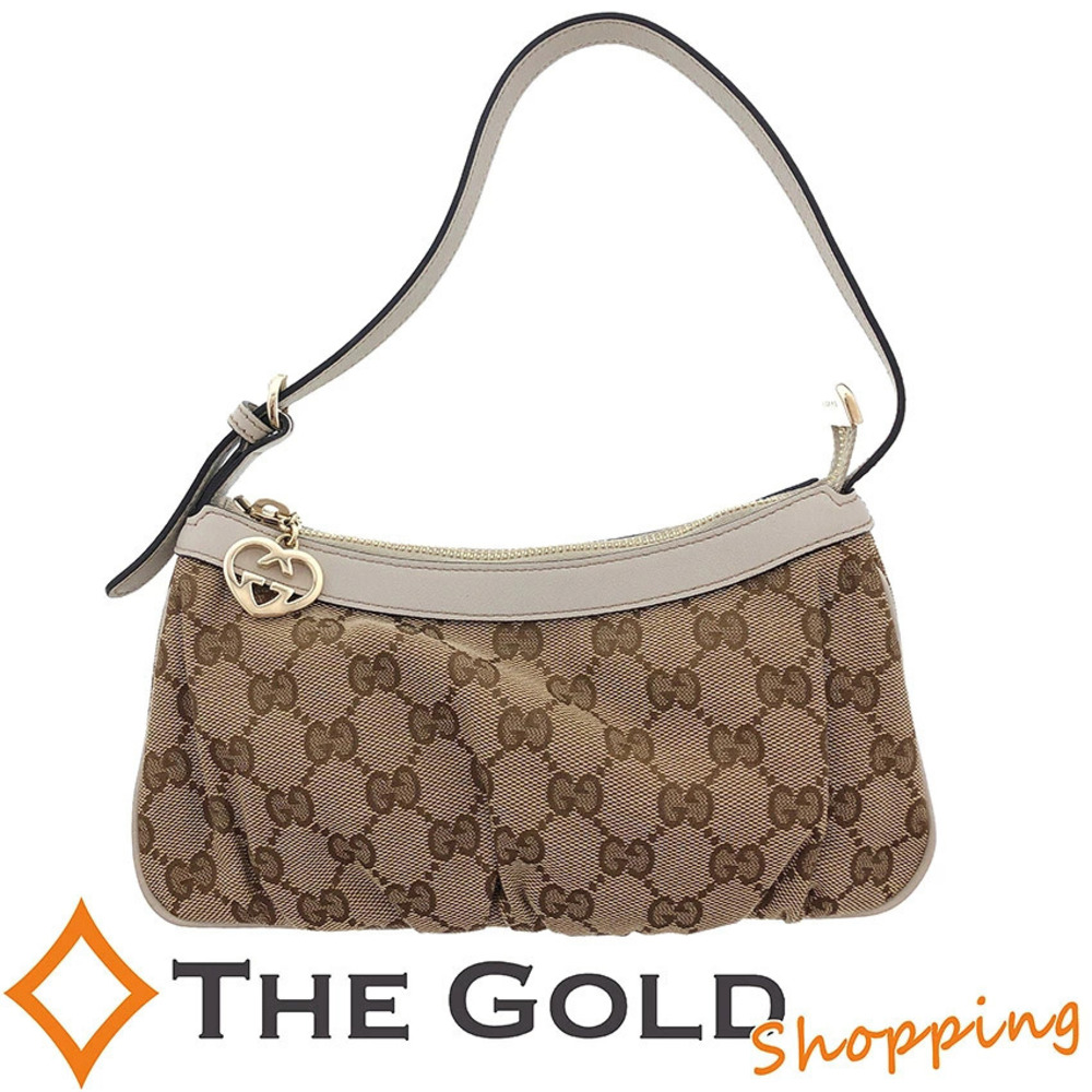Gucci Accessory Pouch GG Canvas Handbag The Shopping Gold